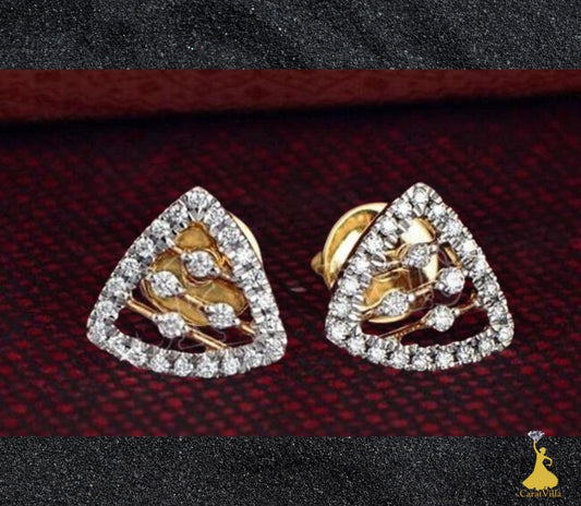 Golden Triad Elegance Diamond Earrings