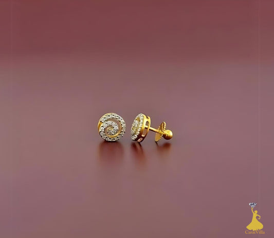 Golden Spiral Diamond Studs